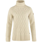 Övik Cable Knit Roller Neck W Chalk White XXS