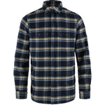 Övik Heavy Flannel Shirt M Dark Navy-Buckwheat Brown XS