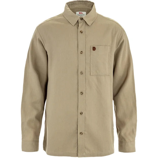 Övik Relaxed Hemp Shirt LS M Chalk White-Sand Stone XS