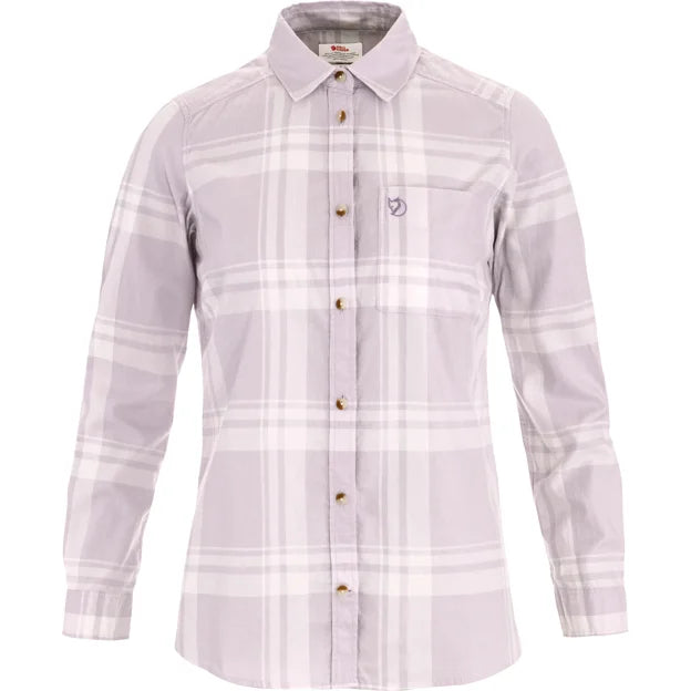 Övik Lite Flannel Shirt W Chalk White-Chestnut XXS