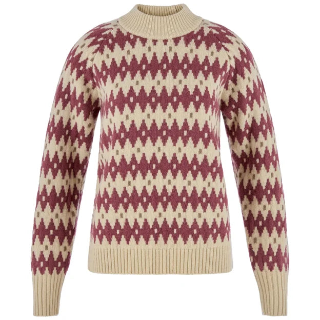 Övik Jacquard Knit W Light Beige-Mesa Purple XXS