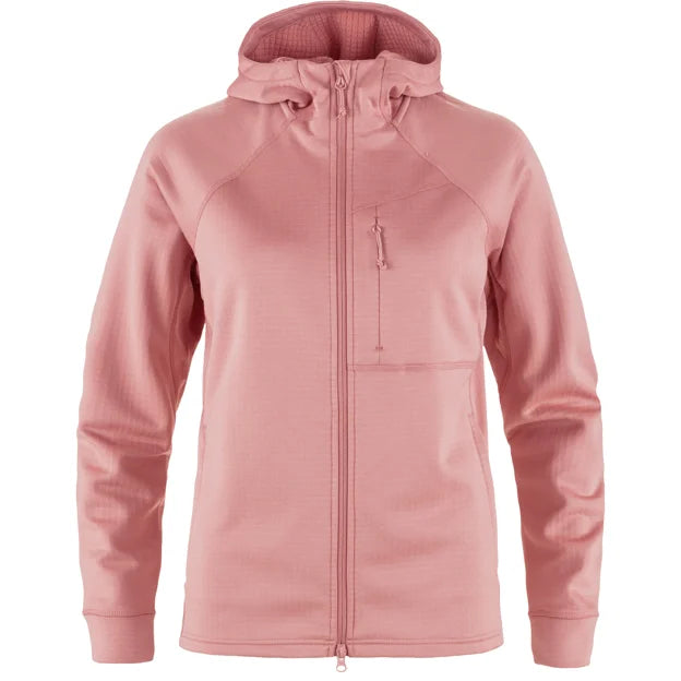 Abisko Grid Fleece Hoodie W Dusty Rose XXS