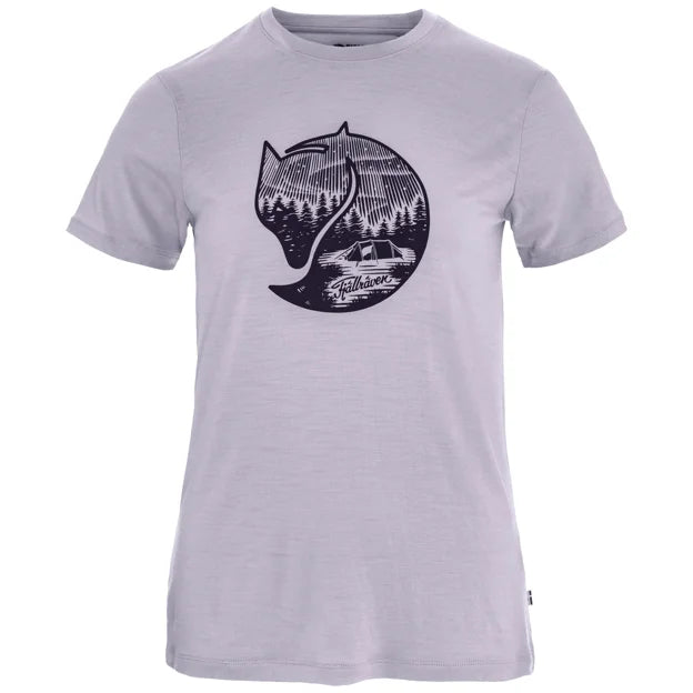 Abisko Wool Fox SS W Lavender Mist-Dark Navy XXS