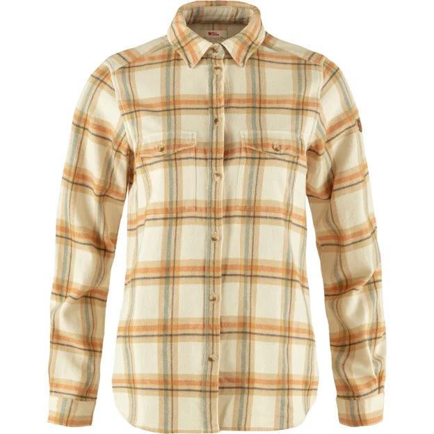Övik Heavy Flannel Shirt W Chalk White-Dune Beige XXS