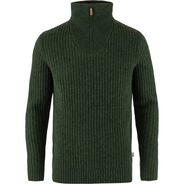 Övik Half Zip Knit M Deep Forest XS