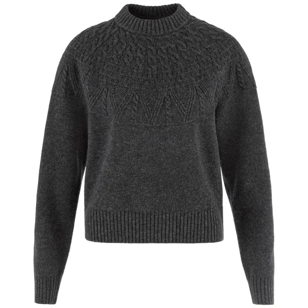 Övik Solid Jacquard Knit W Dark Grey XXS