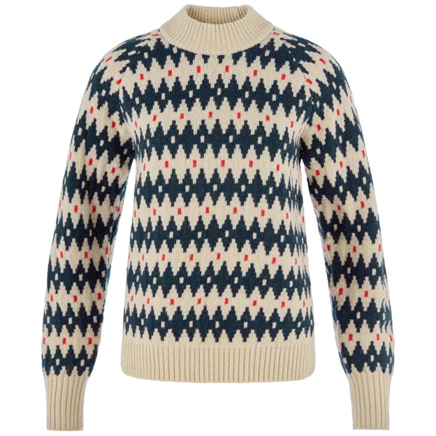 Övik Jacquard Knit W Light Beige-Mesa Purple XXS