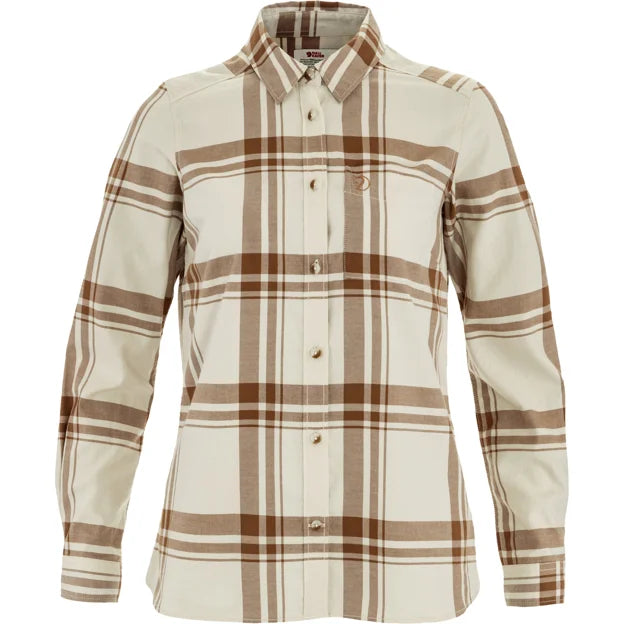 Övik Lite Flannel Shirt W Chalk White-Chestnut XXS