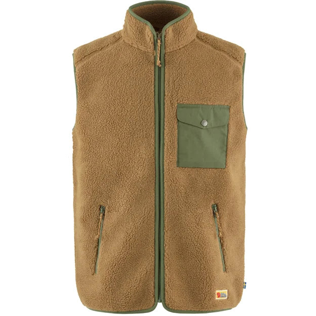 Vardag Pile Fleece Vest M Buckwheat Brown-Laurel Green XS