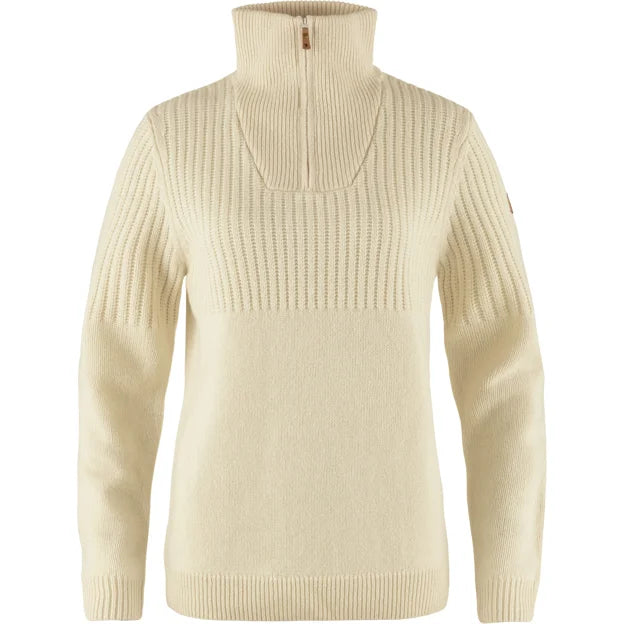 Övik Half Zip Knit W Dune Beige XXS