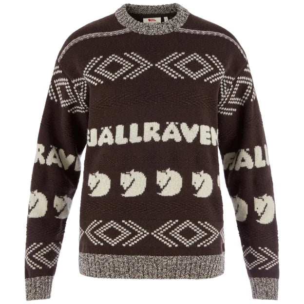 Fjällräven Jacquard Knit W Black Oak-Light Beige XXS