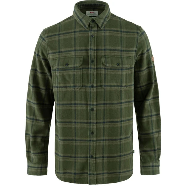Övik Heavy Flannel Shirt M Dark Navy-Buckwheat Brown XS