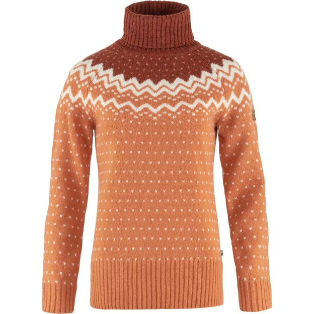 Övik Knit Roller Neck W Chalk White-Patina Green XXS