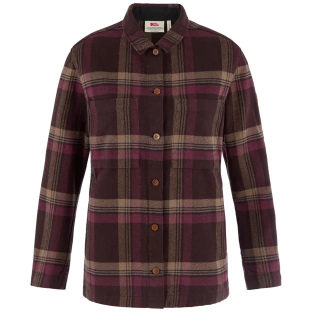 Singi Flannel Overshirt W Chalk White-Dune Beige XXS